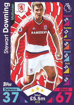 Stewart Downing Middlesbrough 2016/17 Topps Match Attax #212